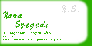 nora szegedi business card